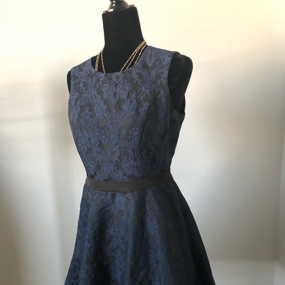 REISS Navy Fit And Flare Dress Size 8.